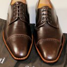 A. TESTONI SHOES $690 BROWN CAP TOE HANDMADE DERBY DRESS SHOES 12 45e NEW