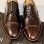 A. TESTONI SHOES $690 BROWN CAP TOE HANDMADE DERBY DRESS SHOES 12 45e NEW