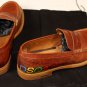 DSQUARED2 SHOES $785 BROWN MYKONOS LOGO EMBOSSED HANDMADE PENNY LOAFER 8 41e NEW