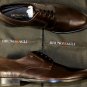 BRUNO MAGLI SHOES $545 BROWN CALFSKIN LOGO M ORNAMENT HANDMADE DERBY 11 44e NEW
