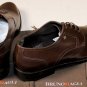 BRUNO MAGLI SHOES $545 BROWN CALFSKIN LOGO M ORNAMENT HANDMADE DERBY 11 44e NEW