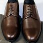 BRUNO MAGLI SHOES $545 BROWN CALFSKIN LOGO M ORNAMENT HANDMADE DERBY 11 44e NEW