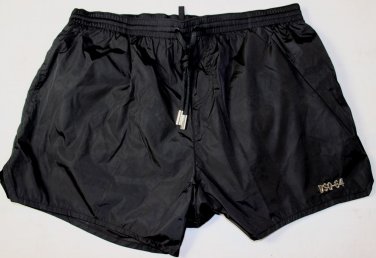 DSQUARED2 SWIM TRUNKS $395 BLACK LOGO ORNAMENTED SWIMSUIT BEACHWEAR MED 50e NEW