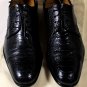 SALVATORE FERRAGAMO SHOES $1880 DARK NAVY OSTRICH LEG CAPTOE DERBY 7D 40e NEW
