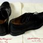 SALVATORE FERRAGAMO SHOES $1880 DARK NAVY OSTRICH LEG CAPTOE DERBY 7D 40e NEW