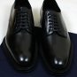 PRADA SHOES $1250 BLACK BRUSHED CALFSKIN SPAZZOLATO ROYA OXFORD 10 43e NEW