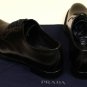 PRADA SHOES $1250 BLACK BRUSHED CALFSKIN SPAZZOLATO ROYA OXFORD 10 43e NEW