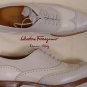SALVATORE FERRAGAMO SHOES $690 BEIGE/WHITE CONTRAST WING TIP OXFORD 9D 42e NEW