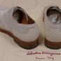 SALVATORE FERRAGAMO SHOES $690 BEIGE/WHITE CONTRAST WING TIP OXFORD 9D 42e NEW