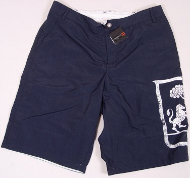CORNELIANI SWIMSUIT $285 NAVY/WHITE LOGO BOARD SHORT TRUNKS BEACHWEAR Lg 52e NEW