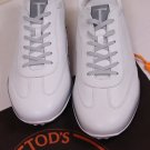 TOD'S SHOES $495 WHITE CALFSKIN PEBBLE SOLE T-PROJECT TRAINERS 10.5 43.5e NEW