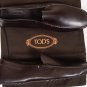 TOD'S SHOES $495 DARK BROWN LOGO VAMP CONTRAST PEBBLE SOLE DRIVER 13.5 45e  NEW