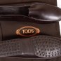 TOD'S SHOES $495 DARK BROWN LOGO VAMP CONTRAST PEBBLE SOLE DRIVER 13.5 45e  NEW