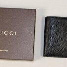 GUCCI WALLET $295 BLACK GG EMBOSSED GRAINED LEATHER  BI-FOLD LOGO BILLFOLD NEW