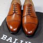BALLY SHOES $1295 SADDLE BROWN BURNISHED CAPTOE SCRIBE HANDMADE DERBY 9 42e NEW
