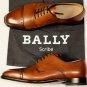 BALLY SHOES $1295 SADDLE BROWN BURNISHED CAPTOE SCRIBE HANDMADE DERBY 9 42e NEW