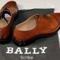 BALLY SHOES $1295 SADDLE BROWN BURNISHED CAPTOE SCRIBE HANDMADE DERBY 9 42e NEW