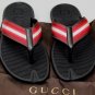 GUCCI SHOES $395 RED/WHITE LOGO SPORT STRIPE RESORT THONG SANDAL 9 42 NEW