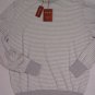 LORO PIANA SWEATER $750 GRAY STRIPED CASHMERE/SILK/LINEN CREWNECK XXL 56e NEW
