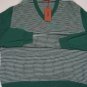 MISSONI SWEATER $1580 GREEN/GRAY SRIPE 100%CASHMERE V-NECK PULLOVER XXL 56e NEW