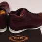 TOD'S SHOES $545 BORDEAUX CONTRAST PEBBLE SOLE HI-TOP CITY TRAINERS 8 41e NEW