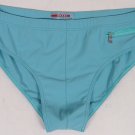 PRADA SWIMSUIT $285 LIGHT BLUE LOGO BEACHWEAR SWIM BRIEF BATHING SLIP XL 54e NEW