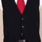 DOLCE & GABBANA VEST $675 SOLID BLACK WOOL LOGO BRACE WAISTCOAT GILET 42 52e NEW