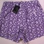 KITON SWIMSUIT $425 PURPLE/WHITE FLOWER LOGO EMBROIDERED TRUNKS M 50 NEW