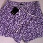 KITON SWIMSUIT $425 PURPLE/WHITE FLOWER LOGO EMBROIDERED TRUNKS M 50 NEW