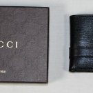 GUCCI WALLET $345 BLACK LEATHER LOGO PALLADIUM SPUR ORNAMENT MICRO-BILLFOLD NEW