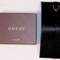 GUCCI WALLET $345 BLACK LEATHER LOGO PALLADIUM SPUR ORNAMENT MICRO-BILLFOLD NEW