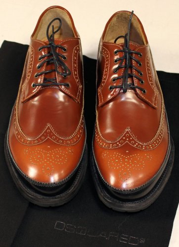 DSQUARED2 SHOES $725 BROWN WINGTIP BROGUE ORNAMENTED MUDGUARD OXFORD 11 44e NEW