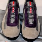 PRADA SPORT SHOES $450 KHAKI/GRAY MESH/PURPLE SUEDE BIKE TRAINERS 10 43e NEW