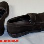 PRADA SPORT SHOES $595 DARK BROWN SUEDE LOGO EMBOSSED PENNY CALF 8 41e NEW