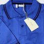 BRIONI POLO $395 BLUE/BLACK ACCENTED 2-BTN COMBED COTTON GOLF SHIRT XL 54e NEW