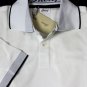 BRIONI POLO $445 WHITE/NAVY 2-BTN LOGO EMBROIDERED COLLAR GOLF SHIRT L 52e NEW