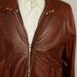 MALO COAT $3480 BROWN PERFORATED LEATHER DUAL ZIP BOMBER JACKET 38 48e NEW