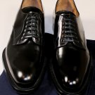 PRADA SHOES $1190 BLACK SPAZZOLATO BRUSHED CALF DERBY DRESS SHOES 8 41e NEW