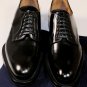 PRADA SHOES $1190 BLACK SPAZZOLATO BRUSHED CALF DERBY DRESS SHOES 8 41e NEW