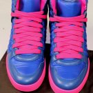 GUCCI SHOES $595 NEON BLUE/PINK LEATHER QUILTED LOGO HITOP TRAINER 8.5 41.5e NEW