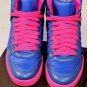 GUCCI SHOES $595 NEON BLUE/PINK LEATHER QUILTED LOGO HITOP TRAINER 8.5 41.5e NEW