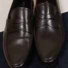 PRADA SHOES $640 DARK BROWN ANTIQUED PATINA LOGO PENNY LOAFER 11D 44e NEW