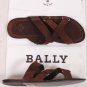BALLY SHOES $395 DARK BROWN CROSS STRAP SUEDE CALFSKIN SANDALS 11.5 44.5e NEW