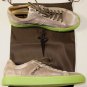 CESARE PACIOTTI SHOES $545 GRAY/GREEN CALF LOGO ORNAMENTED TRAINERS 12 45e NEW