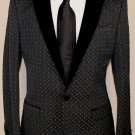 DOLCE & GABBANA JACKET $2195 NAVY 1-BTN TEXTURED VELVET FORMAL COAT 38R 50e NEW