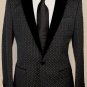 DOLCE & GABBANA JACKET $2195 NAVY 1-BTN TEXTURED VELVET FORMAL COAT 38R 50e NEW