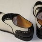 LOUIS LEEMAN SHOES $955 BLACK/IVORY CANVAS/CALF CONTRAST STUD OXFORD 11 44e NEW