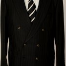BRIONI SUIT $4995 BLACK PINSTRIPE 6-BTN 100%SILK HANDMADE DB SUIT 40R 50e NEW