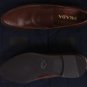 PRADA SHOES $565 DARK BROWN LOGO EMBOSSED VAMP PERFORATED LOAFERS 7D 40e NEW