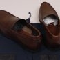 PRADA SHOES $565 DARK BROWN LOGO EMBOSSED VAMP PERFORATED LOAFERS 7D 40e NEW
